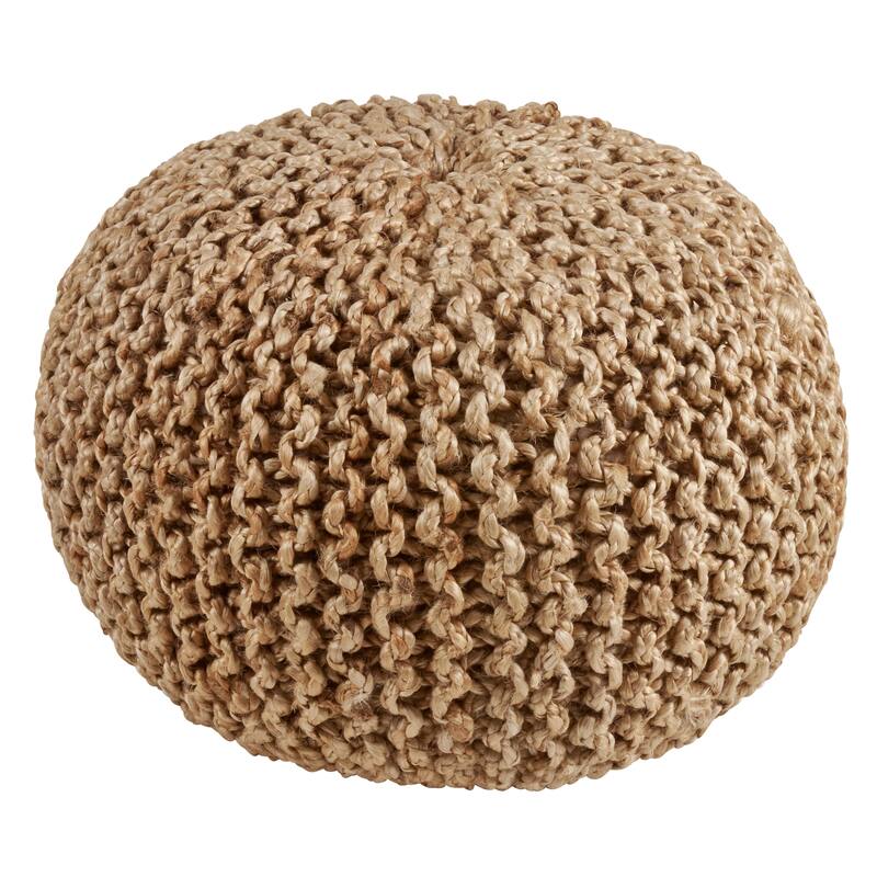Jute Braided Decorative Pouf