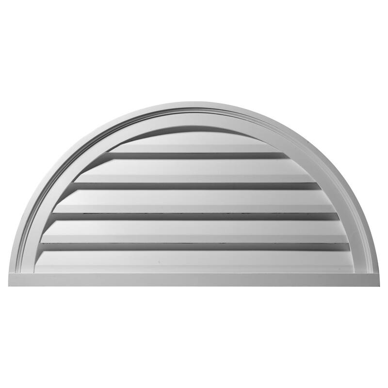 Half Round Gable Vent Louver - 40"W x 20"H x 2 1/4"P - Functional