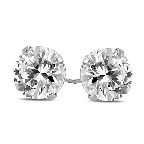 1 1/4 Carat TW Diamond Solitaire Earrings in 14K White Gold (H-I Color, I1 Clarity)