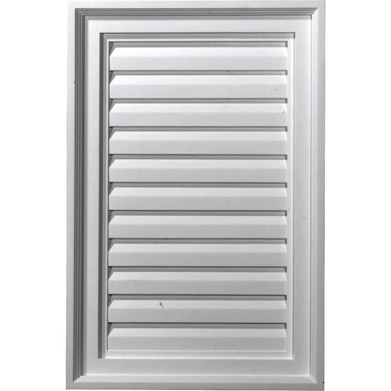 Vertical Gable Vent Louver - 16"W x 24"H x 1 3/4"P - Non-Functional