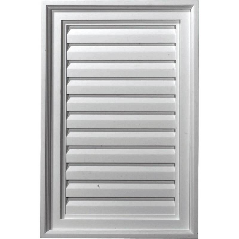 Vertical Gable Vent Louver - 16"W x 24"H x 1 3/4"P - Non-Functional