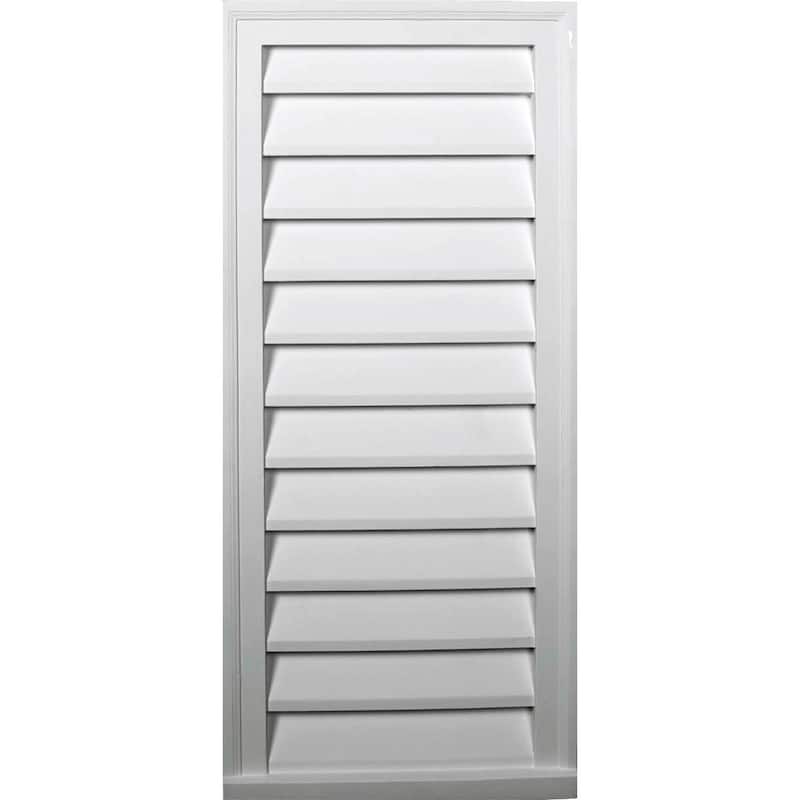 Vertical Gable Vent Louver - 16"W x 36"H x 1 5/8"P - Non-Functional