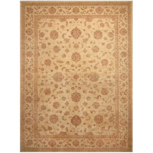 Handmade One-of-a-Kind Vegetable Dye Oushak Wool Rug (Afghanistan) - 10' x 14'
