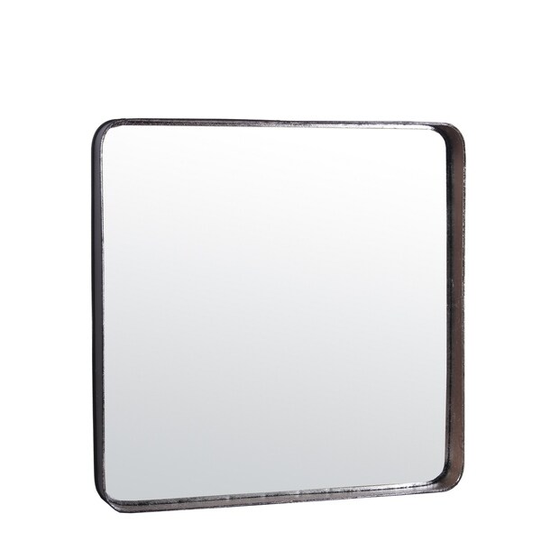 Carbon Loft Silver Round Edge Metal Mirror