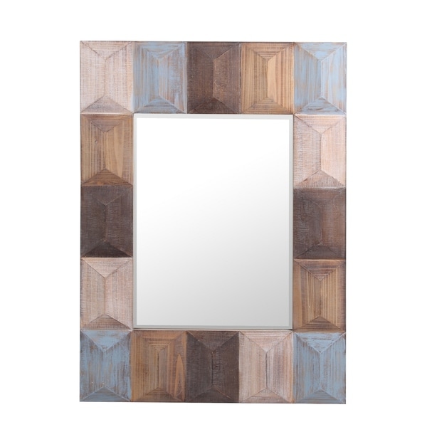 Privilege Rectangular Wood Wall Mirror