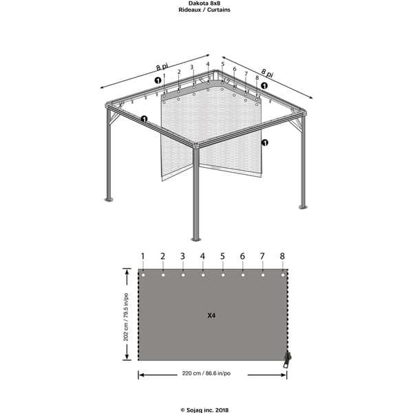 Shop Curtains For Dakota 8 X 8 Ft Brown Gazebo Not Included