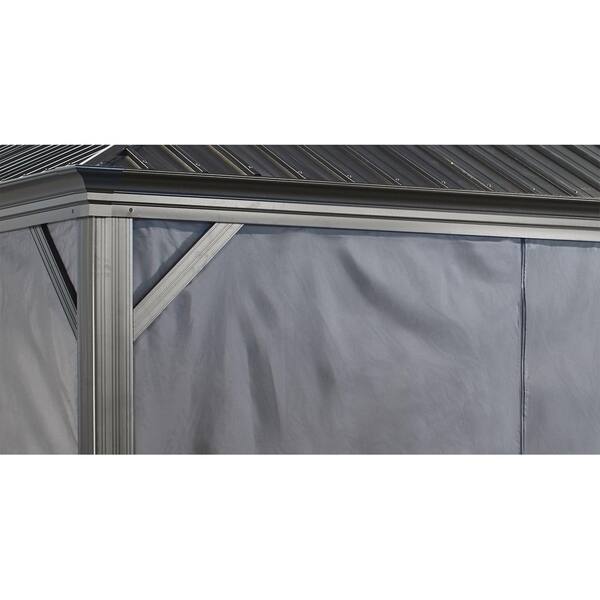 Shop Curtains For Monaco Messina Mykonos 10 X 10 Ft Grey Gazebo