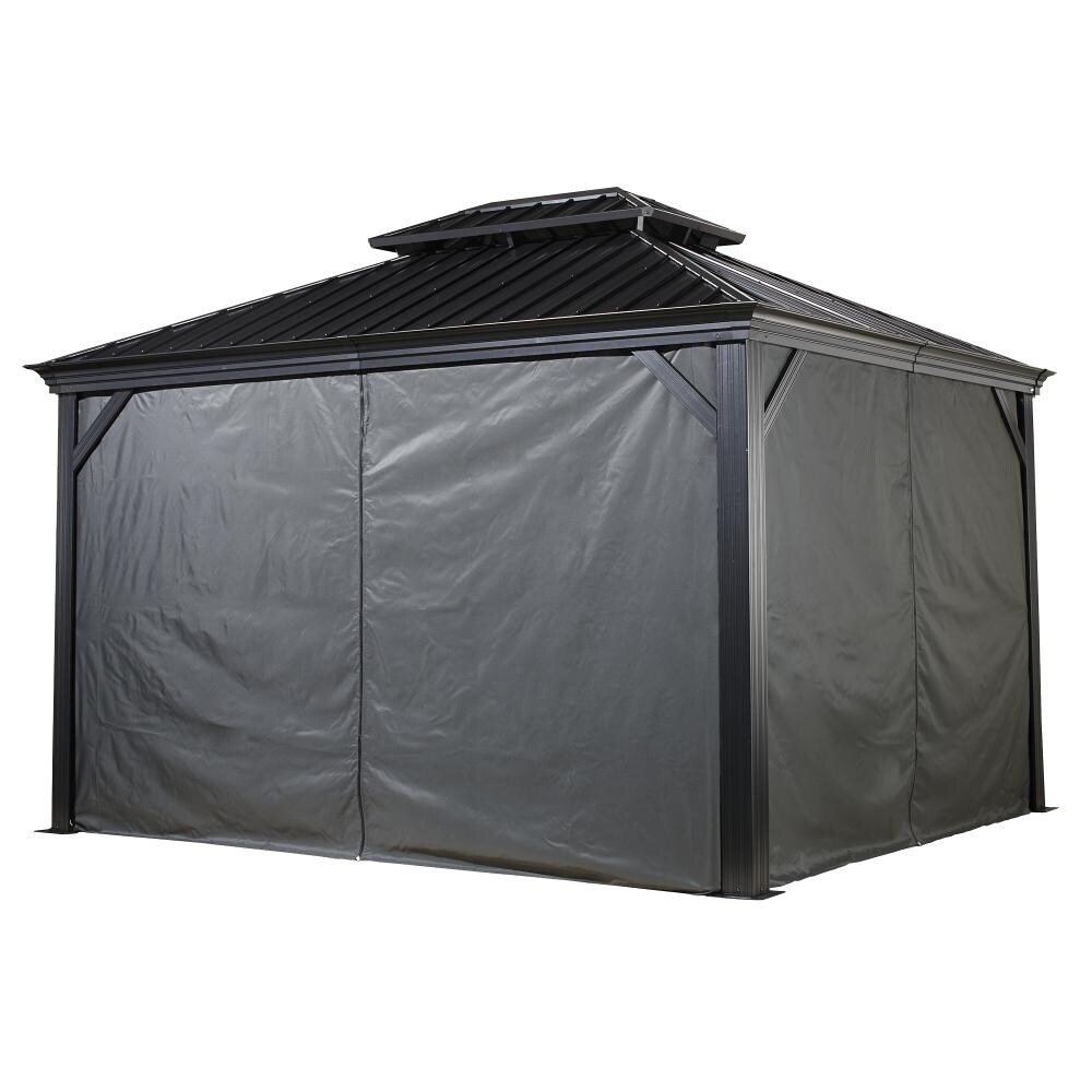 Shop Curtains For Monaco Messina Mykonos 10 X 10 Ft Grey Gazebo