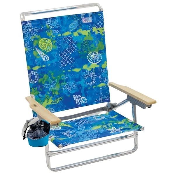 RIO Beach Classic 5-Position Lay-Flat Beach Chair - Baja Boho Shells ...