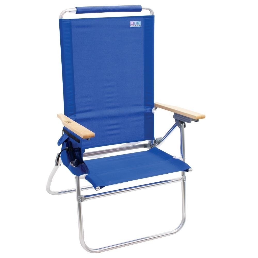 Shop Rio Beach Hi Boy Tall Back Beach Chair Blue Free Shipping