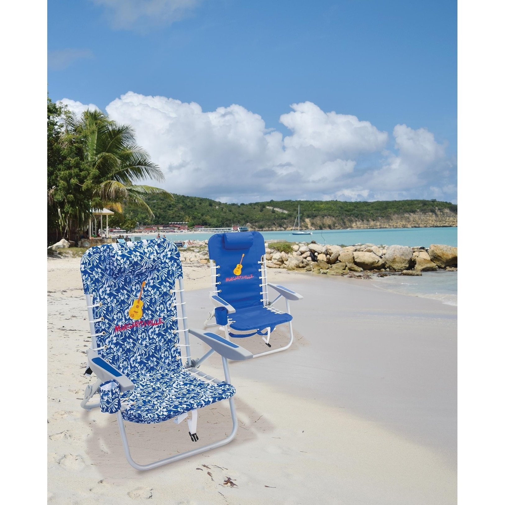 Margaritaville 4-Position Backpack Beach Chair Pacific Blue