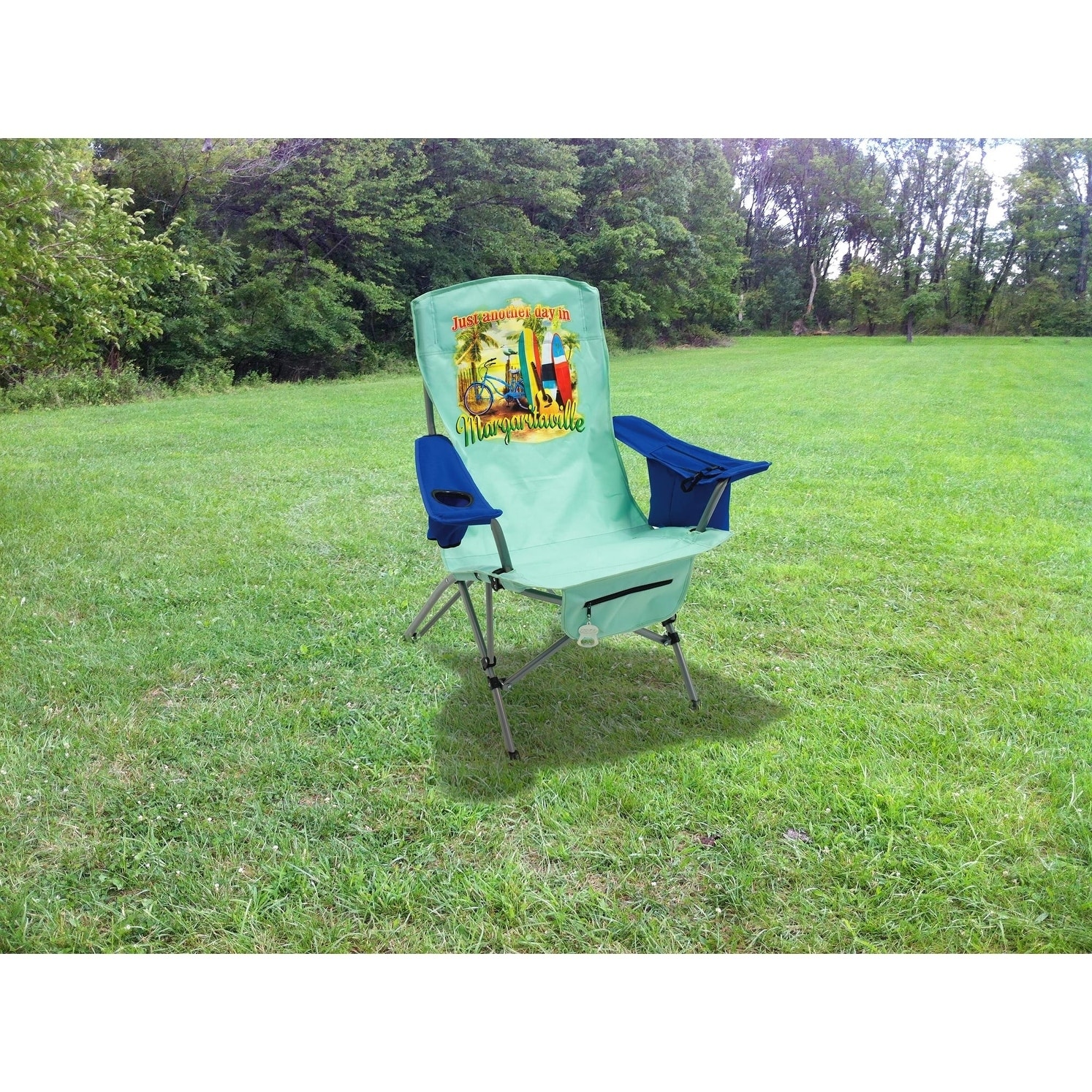 margaritaville camp chair in green blue