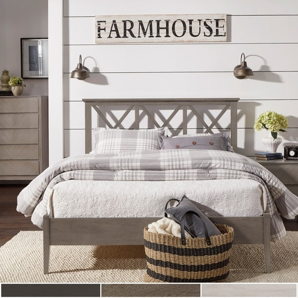 Jeremiah Antique Finish Lattice Pattern Platform Bed by iNSPIRE Q Classic