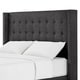 preview thumbnail 11 of 15, Melina Linen Tufted Wingback Headboard by iNSPIRE Q Bold Dark Grey - King