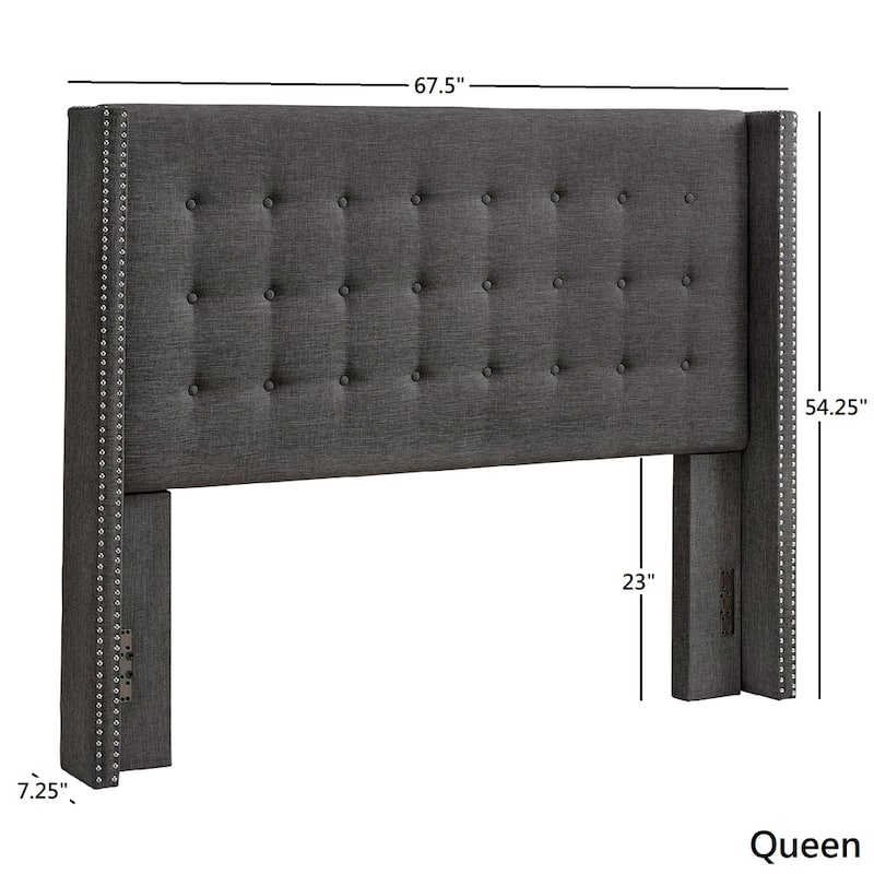 Melina Linen Tufted Wingback Headboard by iNSPIRE Q Bold