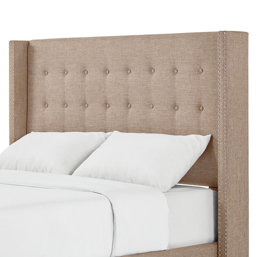 Melina Linen Tufted Wingback Headboard by iNSPIRE Q Bold
