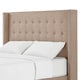preview thumbnail 1 of 3, Melina Linen Tufted Wingback Headboard by iNSPIRE Q Bold Beige - King