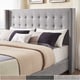 preview thumbnail 4 of 3, Melina Linen Tufted Wingback Headboard by iNSPIRE Q Bold
