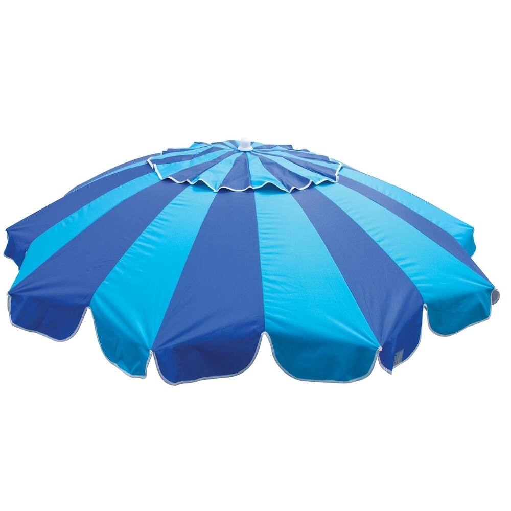 Shop Black Friday Deals On Margaritaville 7 Ft Umbrella With Integrated Sand Anchor Blue Stripes Overstock 27675006