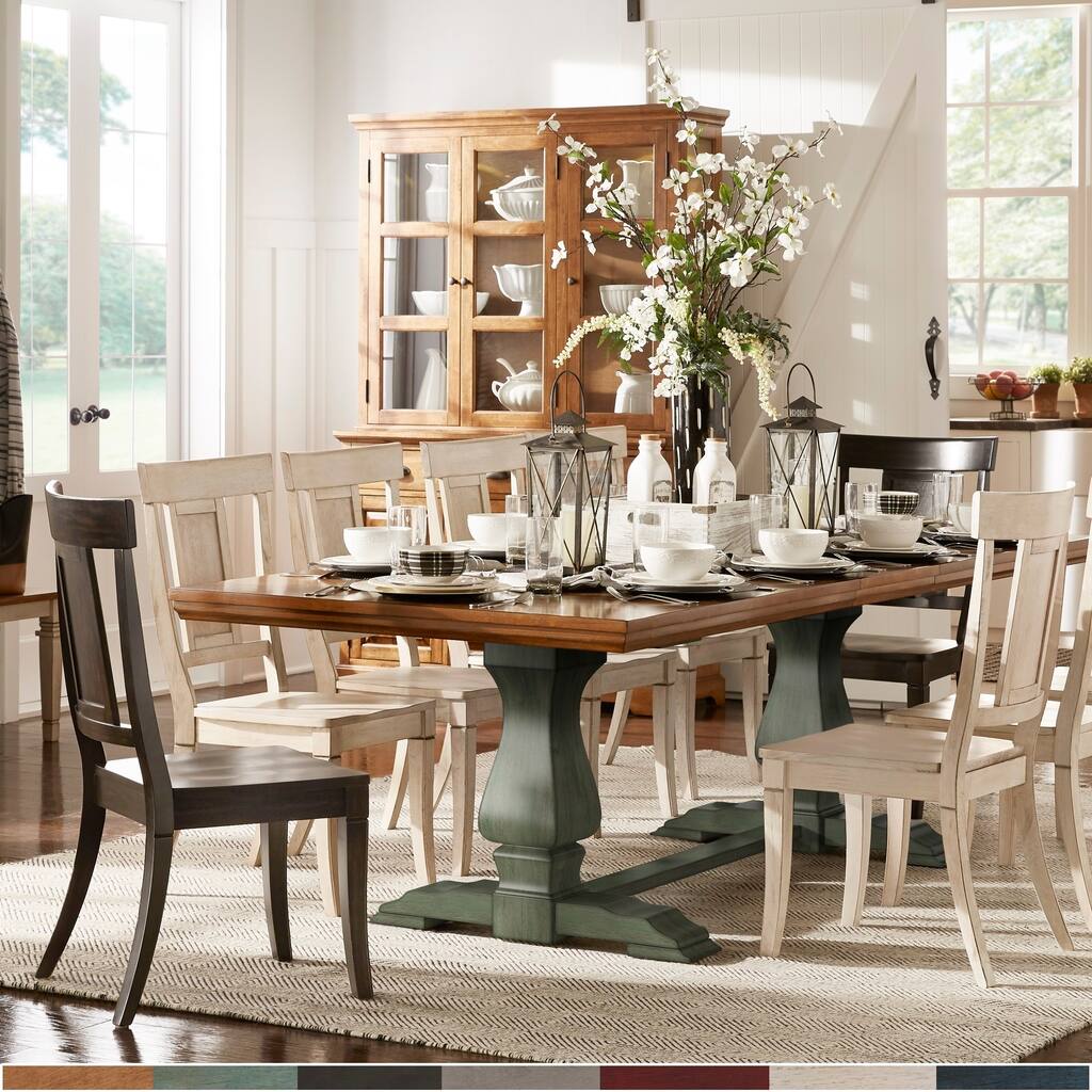Eleanor Oak Finish 86-104 inch Dining Table with Leaf by iNSPIRE Q Classic