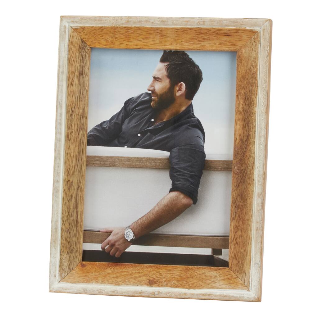 Distressed Wood Two Tone Design Photo Frame
