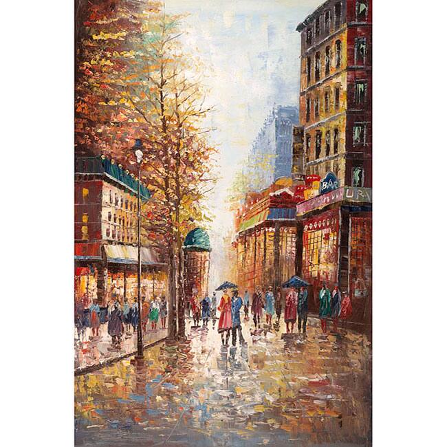 Joval 'French Street Scene' Large Canvas Art