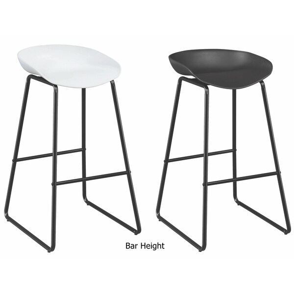 Contemporary Modern Sled Design Dining Stools (Set of 2)