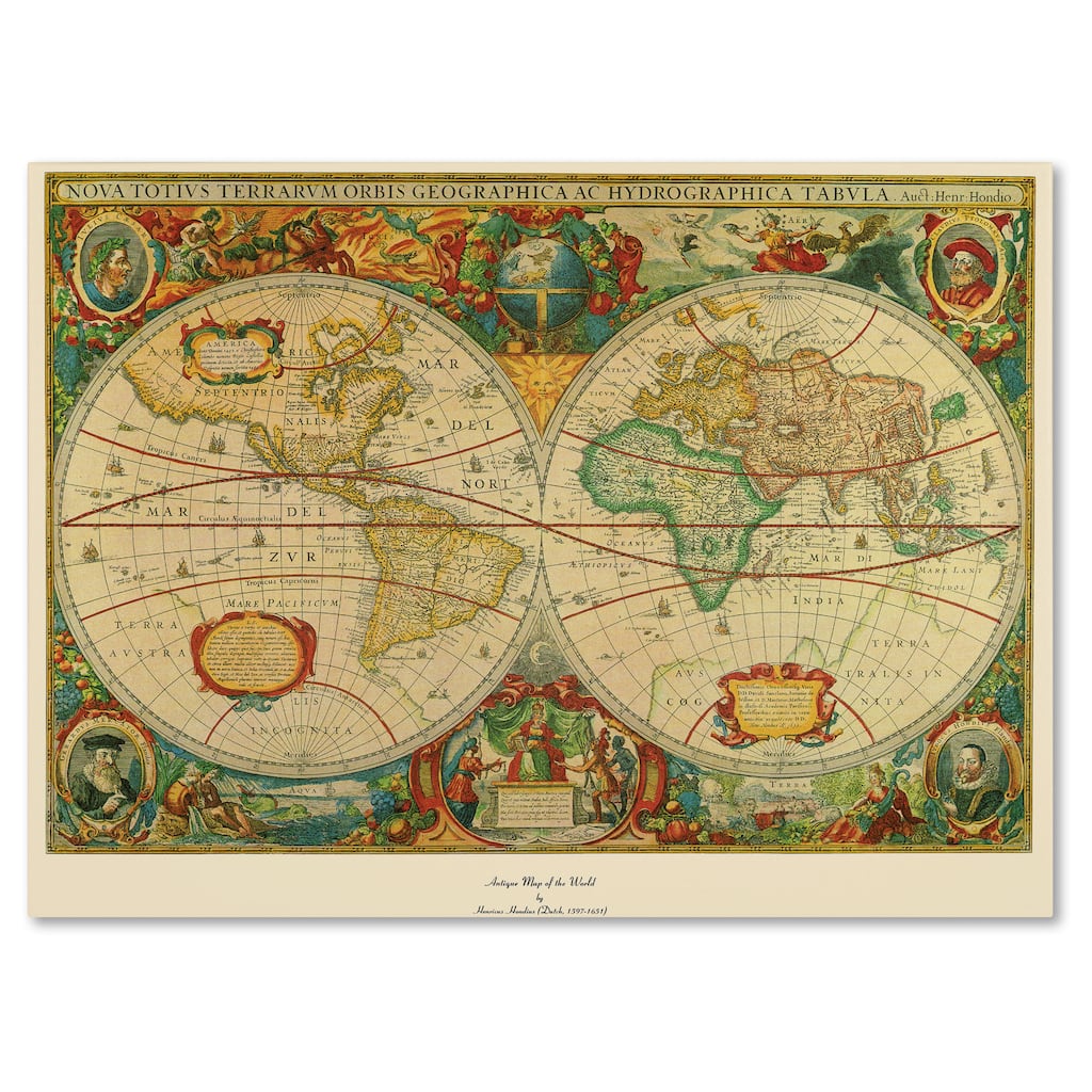 Old World Map Painting on Canvas