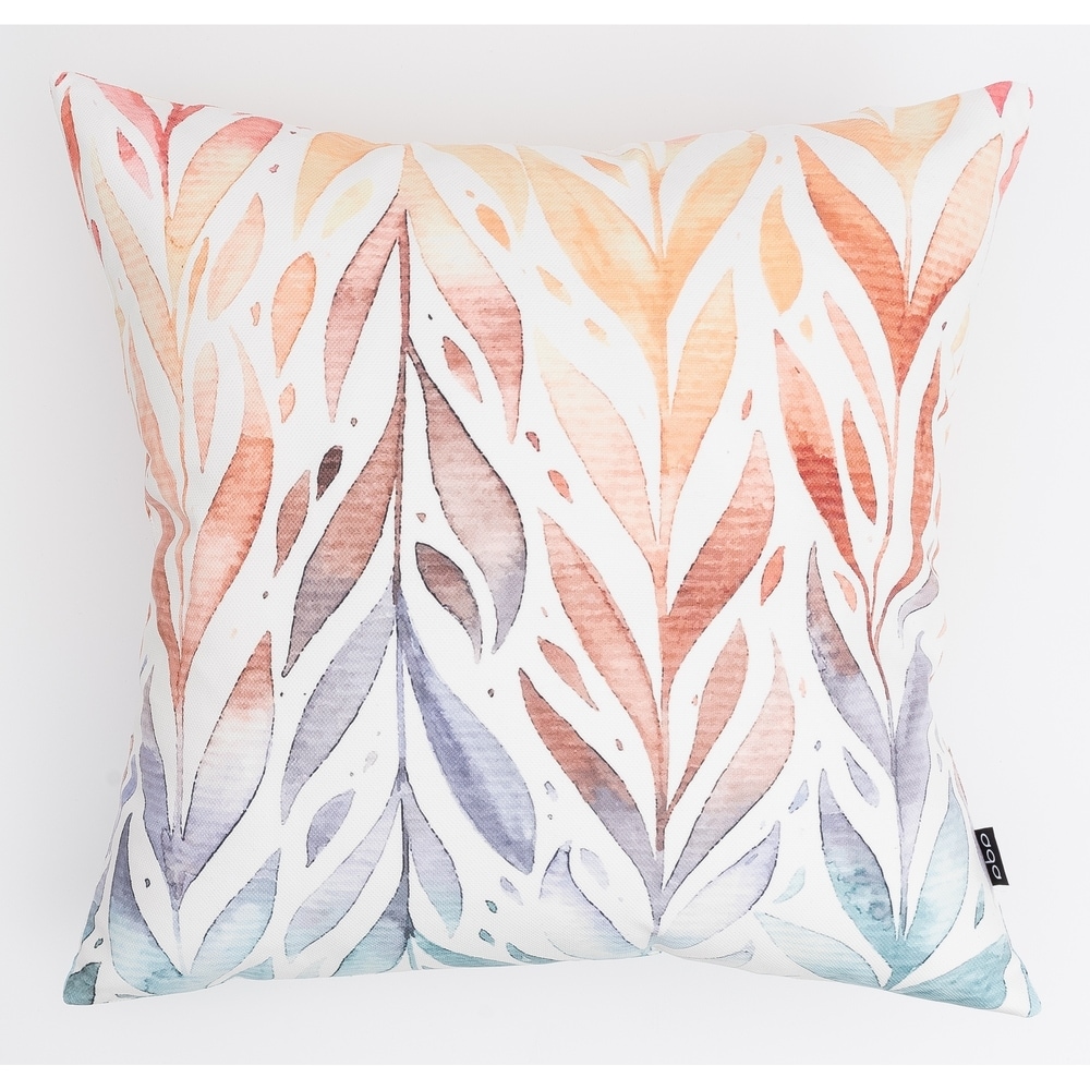 Summer Coastal Throw Pillows 18x18 Inch Set of 2 Coral Branch