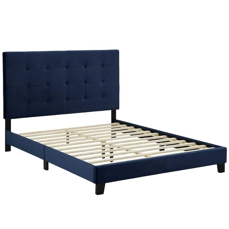 Copper Grove Chuhuiv Queen Button-tufted Upholstered Platform Bed