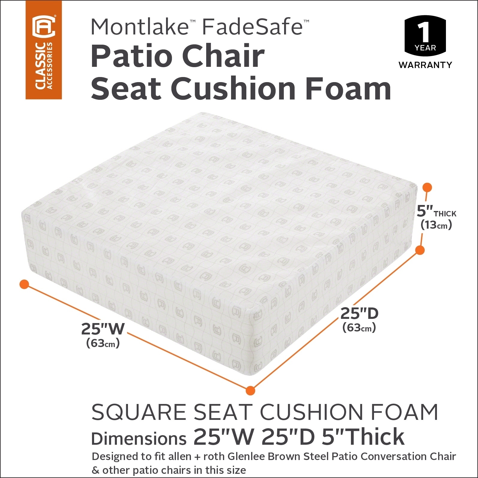 classic accessories patio lounge seat cushion foam