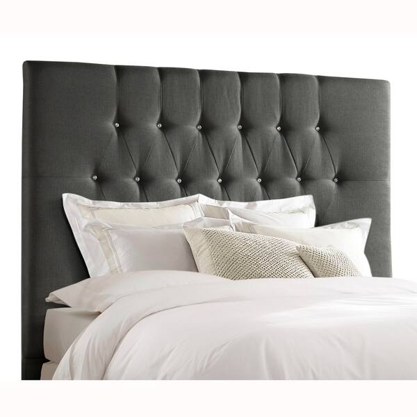 Tall Tufted Charcoal Grey Upholstered King Headboard Tall Tufted Charcoal Grey