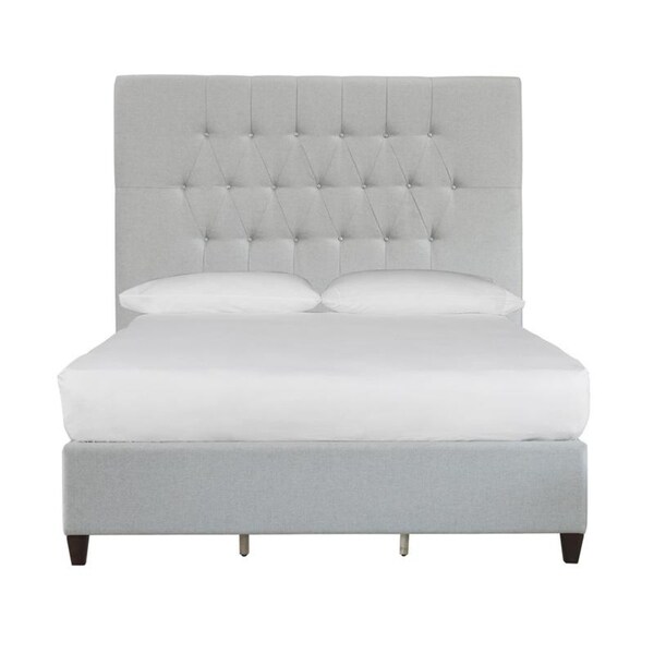 Shop Tall Tufted Light Grey Upholstered King Bed On Sale Free