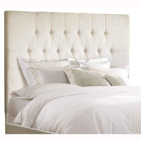 Tall Tufted Cream Upholstered King Headboard - Overstock - 27679031