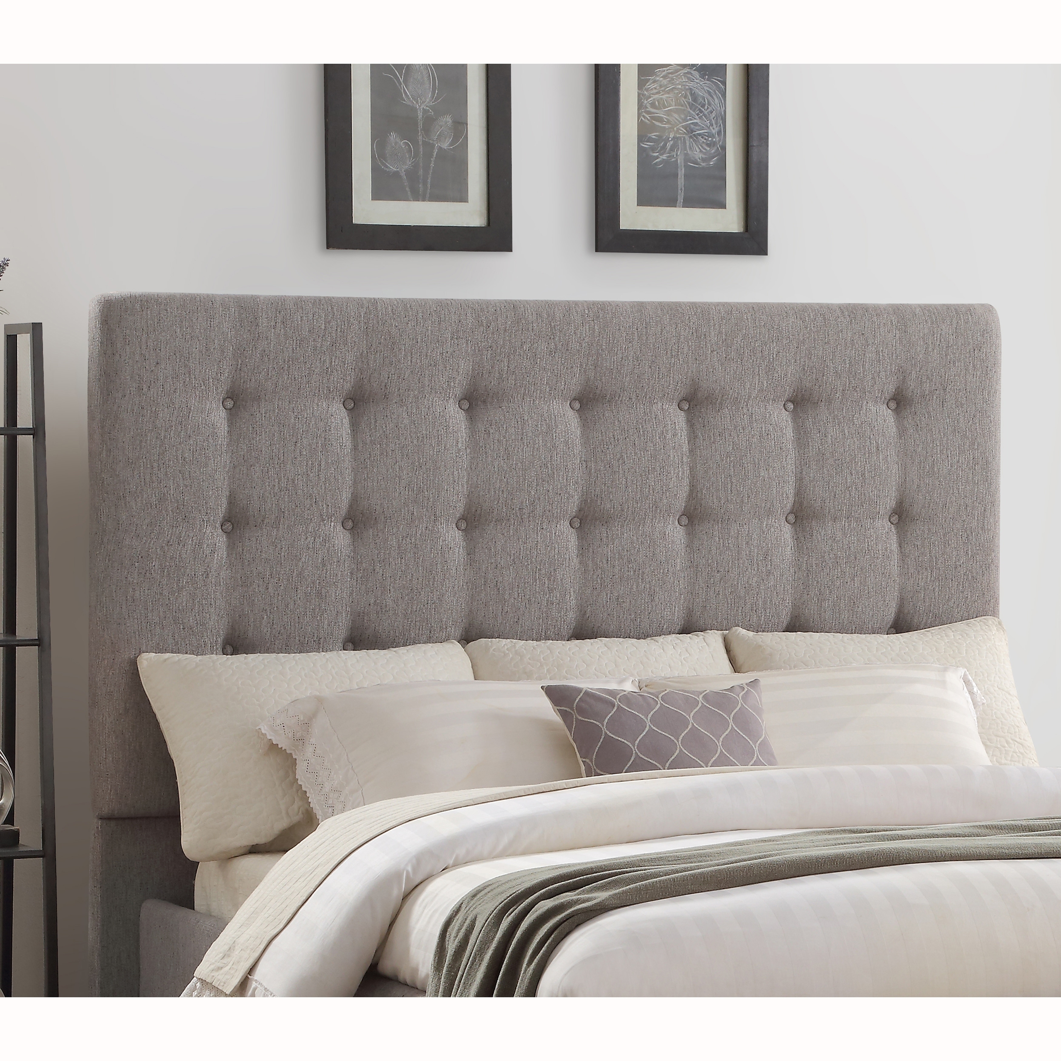 grey upholstered headboard