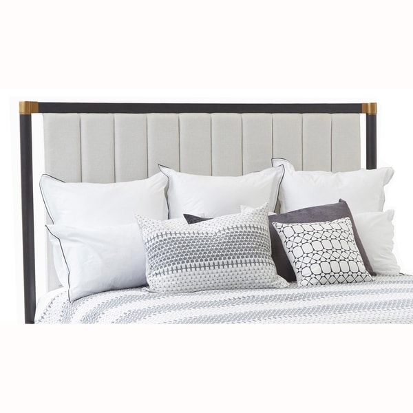 Modern Channel Tufted Vintage White Upholstered King Headboard. Opens flyout.