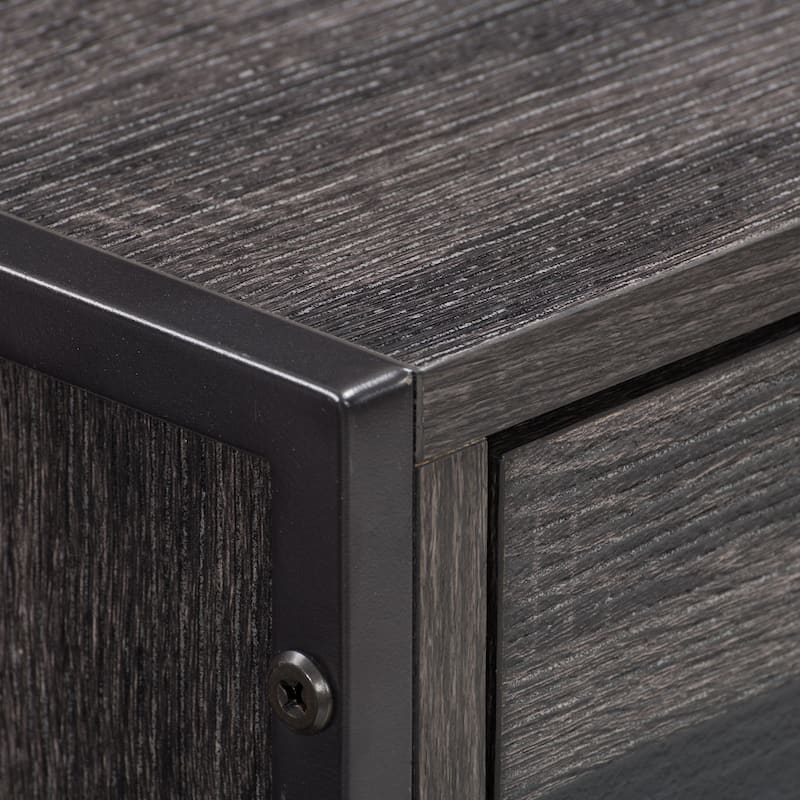 CorLiving Distressed Carbon Grey Entryway Table with 2 Drawers and Shelf