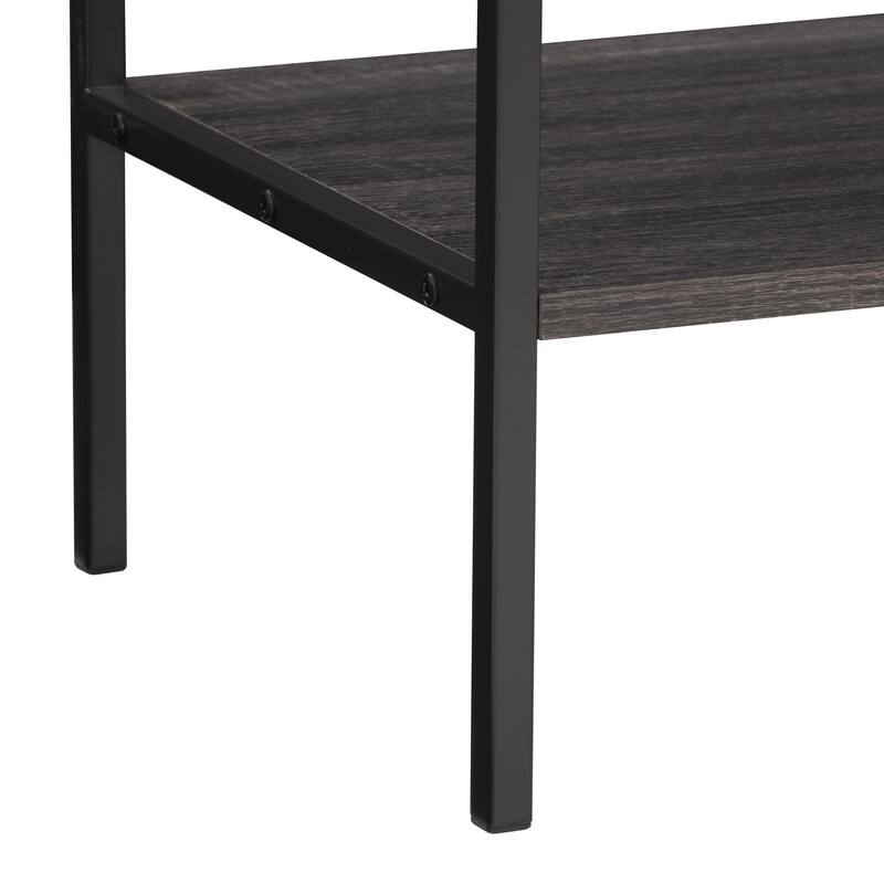 CorLiving Distressed Carbon Grey Entryway Table with 2 Drawers and Shelf