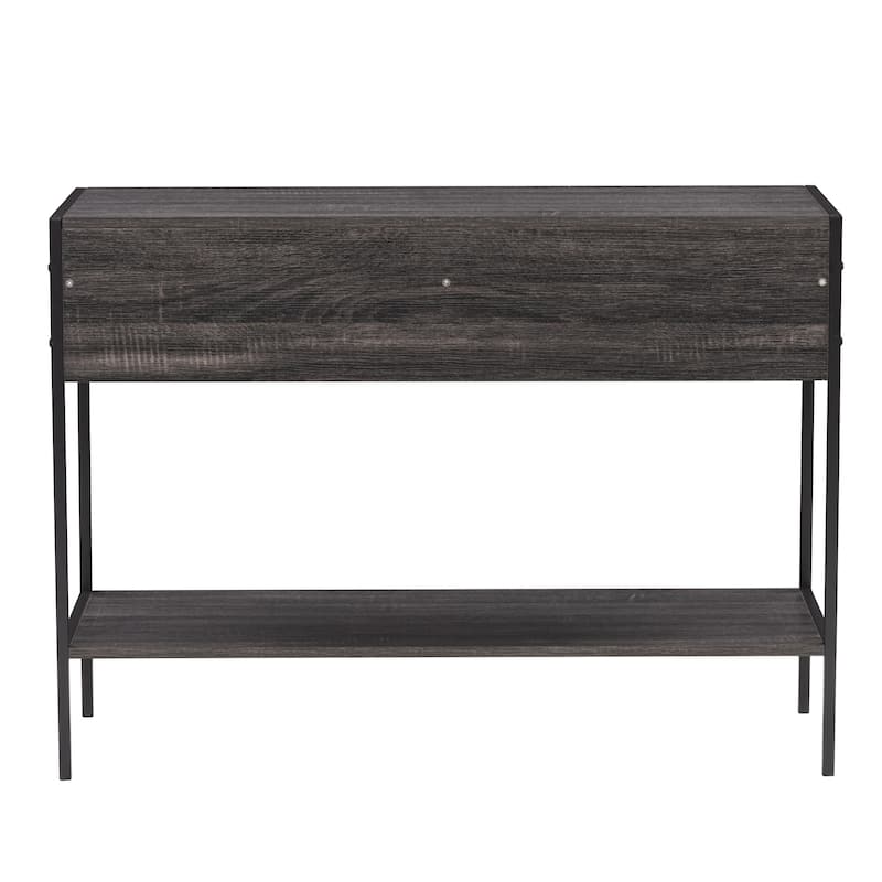 CorLiving Distressed Carbon Grey Entryway Table with 2 Drawers and Shelf