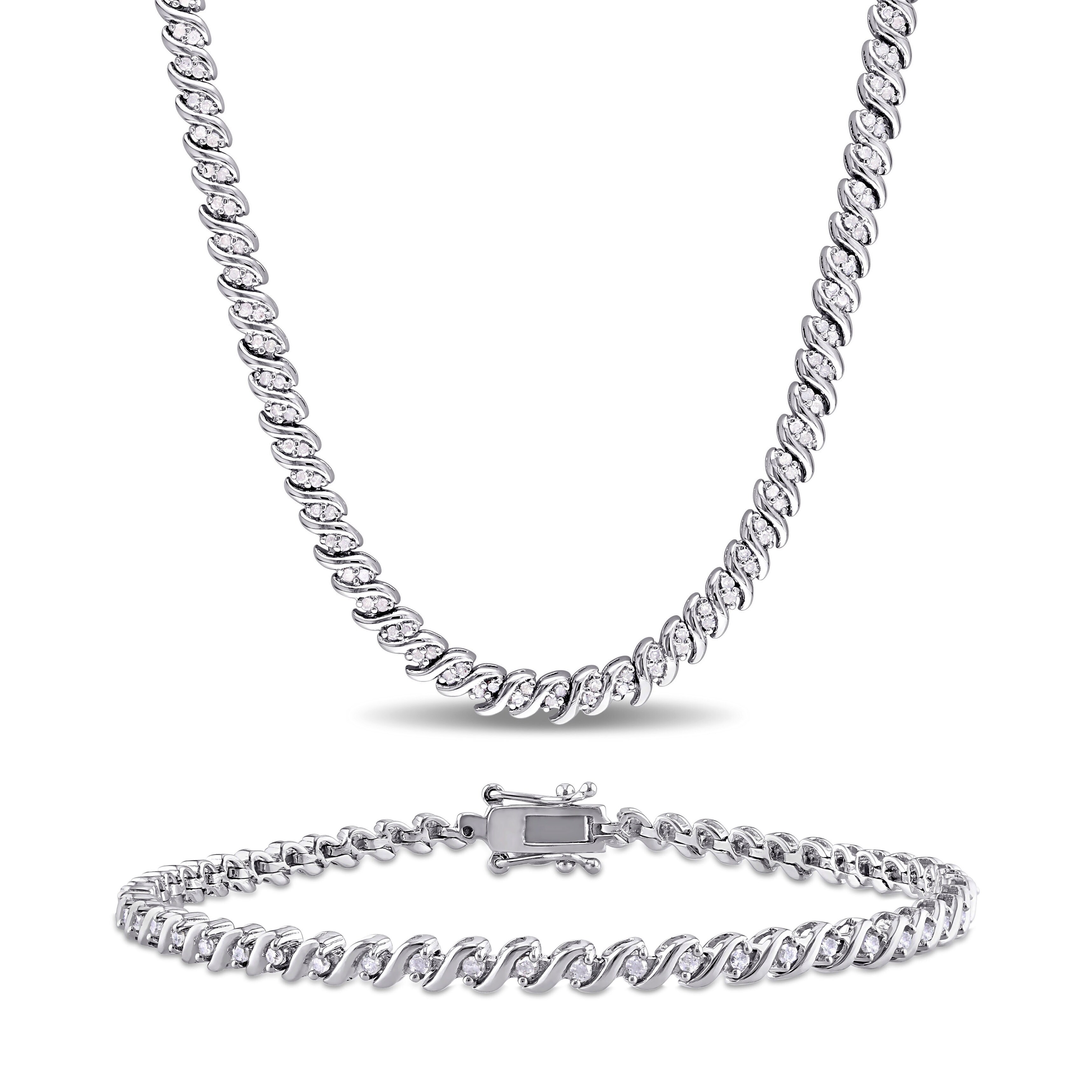 2ct TDW Diamond S-Link Tennis Necklace 