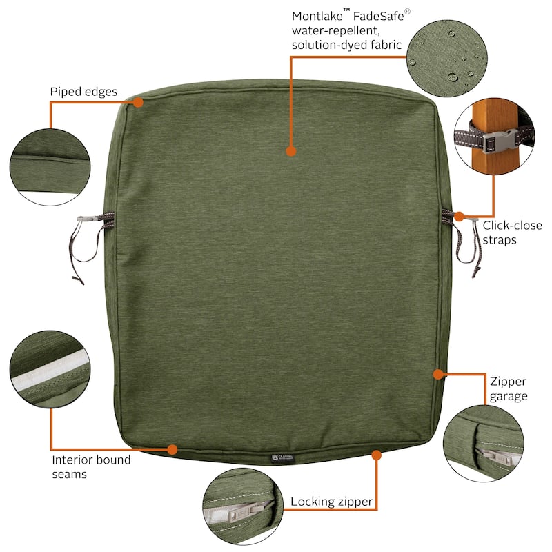 Montlake FadeSafe Patio Dining Back Cushion Slip Cover - 2" Thick -Heavy Duty Outdoor Patio Cushion with Water Resistant Backing