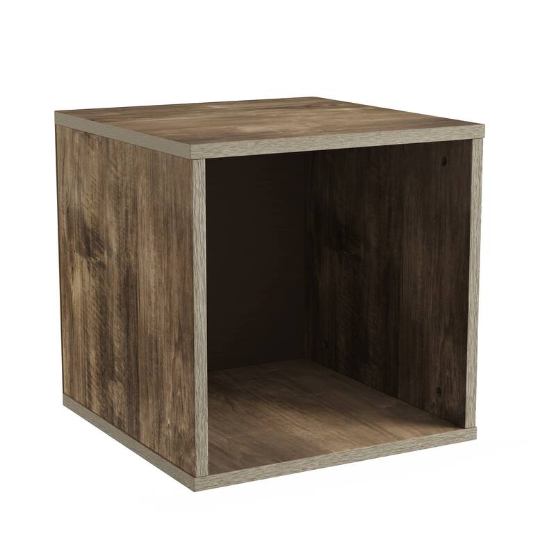 End Table- Stackable Contemporary Minimalist Modular Cube Accent Table or Shadowbox by Lavish Home