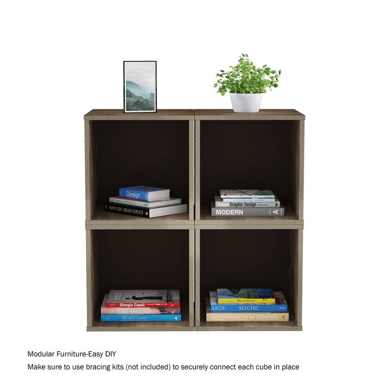 End Table- Stackable Contemporary Minimalist Modular Cube Accent Table or Shadowbox by Lavish Home