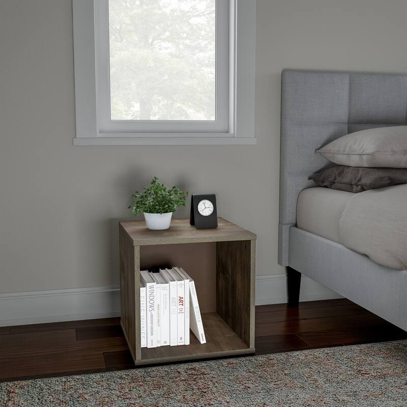 End Table- Stackable Contemporary Minimalist Modular Cube Accent Table or Shadowbox by Lavish Home