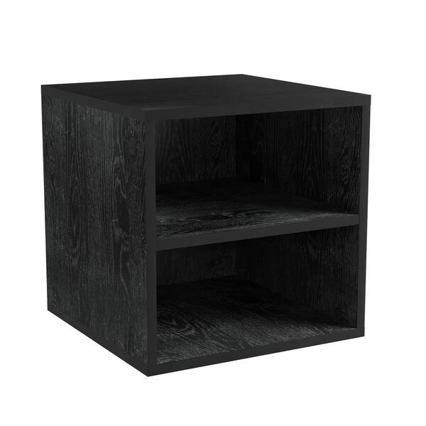 Porch & Den Hartley Contemporary Modular Cube Black End Table with ...