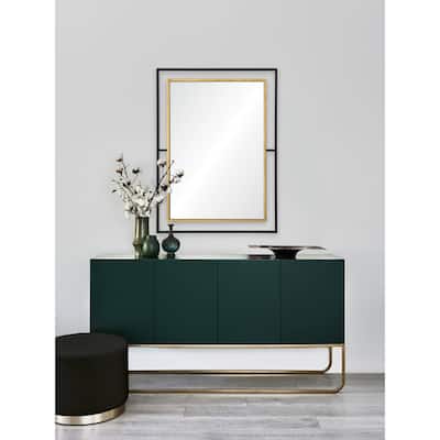 Renwil Gray Rectangle Framed Black,Antique Gold Mdf,Mirror,Iron Mirror