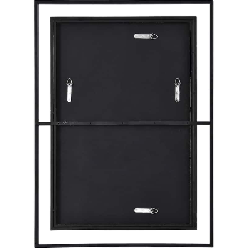 Renwil Gray Rectangle Framed Black,Antique Gold Mdf,Mirror,Iron Mirror