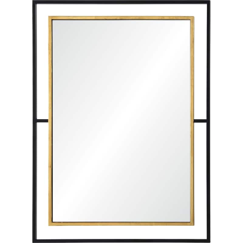 Renwil Gray Rectangle Framed Black,Antique Gold Mdf,Mirror,Iron Mirror
