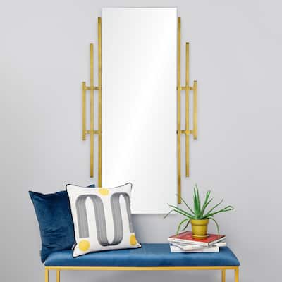 Carson Carrington Ubyn Irregular Antique Brass Painted Mirror