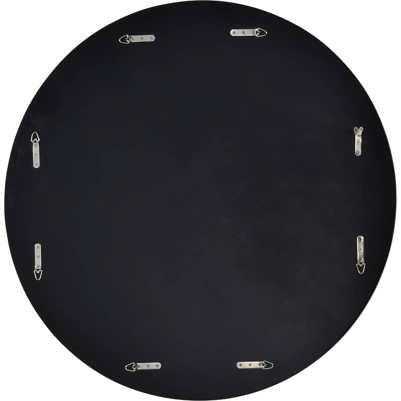 Porch & Den Avery Round Black Veneer Mirror